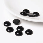 20pcs 6mm Natural Stone No Hole Black Agate Semicircle Smooth Cabochons Beads Healing Chakra Crystal Stone Bead for Jewelry Making Rings Earrings Necklace Bracelet DIY Crafts - color: Black Agate, size: 6mm