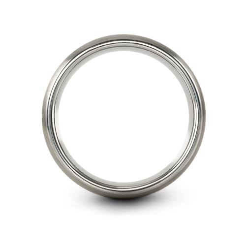 Chain Tool Ring - Gift for Cyclist - 8mm - Band - Gunmetal Black Silver - Personalized Custom Engraving - Men Women - Anniversary Engagement Wedding - Tungsten Carbide - Flat Dome Bevel - color: 04 - Grey Tungsten