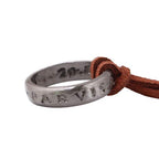 Unisex Uncharted 4 Nathan Drake Ring Pendant Necklace with Adjustable Brown Leather Chain