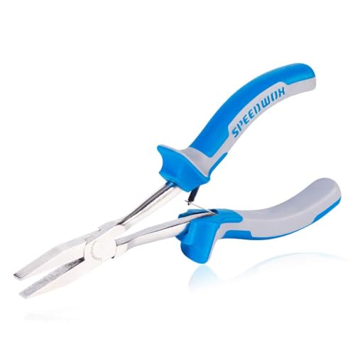 SPEEDWOX Long Reach Flat Nose Pliers 6 Inches Precision Duck Bill Fine Pliers for Hard to Reach Narrow Spaces Smooth Jaws High Leverage Reduce Efforts Non-slip Handles Small Plier Thin Professional - style: Flat Nose Pliers