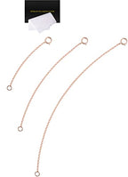 Rose Gold Necklace Extender Rose Gold, 925 Sterling Silver Necklace Extender Chain Bracelet Anklet Jewelry Extension for Necklaces, 3 Piece Set (2, 4, 6 Inches) - color: RoseGold, size: 2 4 6 inch