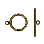 30 Sets Elegant Round Toggle Clasp T-Bar Closure 14mm (0.55 Inch) Tarnish Resistant Antique Bronze for DIY Craft Jewelry Making CF181-4 - color: Antique bronze (simple design), size: 14mm/simple - 30 Sets