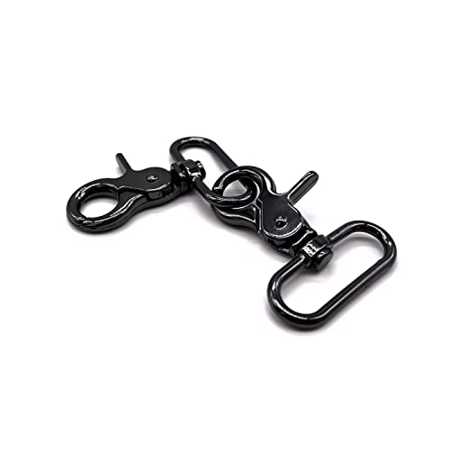 1.5 inch Swivel Lobster Clasp Snap Hooks 1 1/2 inch Extra Large Swivel Clips Lobster Clasps Black Swivel Hooks for Purse Handbag Strap Making 10pcs - color: 1.5 inch Swivel Lobster Clasps Black