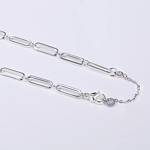 White Gold Necklace Extender 925 Sterling Silver Necklace Bracelet Ankle Extenders Chain Extension for Jewelry Making（2 3 4 inch） - style: White Gold-Round Tag