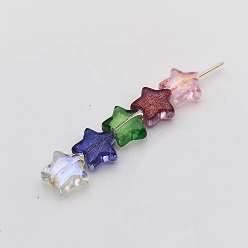 INSPIRELLE 100pcs Star Crystal Glass Spacer Beads for Jewelry Bracelet Necklace Making, 9.5mm - color: Stars