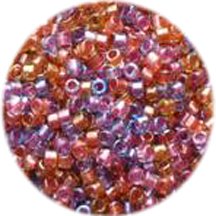 Miyuki Delica 11/0 Cylinder Seed Beads - Spkl Lined Tutti Frutti Mix (Purple Rose Gold) - DB0982 5 Grams