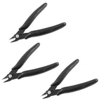 Bivethoi 3pcs Micro Wire Cutters Flush Cut Snips, Small Diagonal Cutters 3D Printer Filament Pliers Tool, Mini Tiny Nippers Zip Tie Cutters for Jewelry Making Model (5 Inch, Black) - color: Black