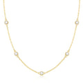 Mothers Day Gifts - Dainty Silver Gold Necklaces for Women Cute Station Choker Simulated Diamond Necklace Simple Layering CZ Necklace Trendy Jewelry Gifts - color: Gold, style: 5pcs Round CZ-Cable Chain