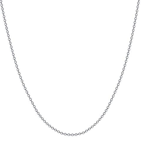 BORUO 925 Sterling Silver Cable Chain Necklace| Waterproof 14K Gold Plated Cable Chain | 1mm 1.5mm Italian Silver Necklace with Lobster Claw Clasp 14-30 Inch - color: Sterling Silver 1mm, size: 26 Inch
