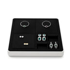 Oirlv Microfiber Jewelry Tray Showcase Display Base Empty Plate Luxury Multi-Compartment Jewelry Organizer - style: P13725
