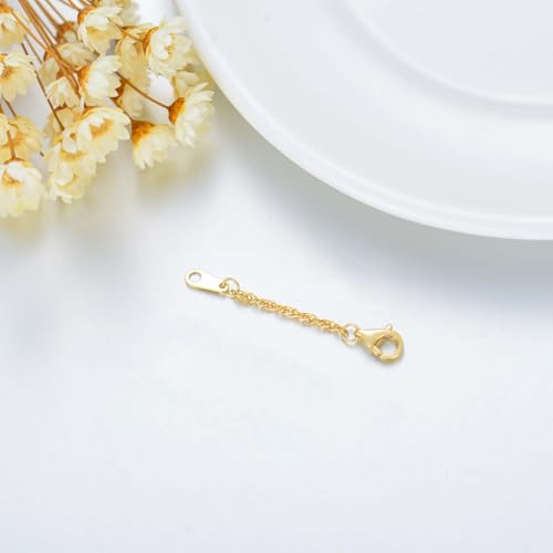 14k Gold 0.5"/1"/1.5"/2"/3" Necklace Bracelet Extender Chain, Necklace Extender Gold 14k, Durable Removable Gold Chain Extender, Gold Extension Chain for Necklace Anklet - color: style 5(Yellow)-Lobster Clasp, size: 0.5inch