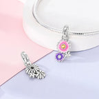 MULA 925 Sterling Silver Charms for Bracelets and Necklaces Lipstick and Bag Dangle Pendants Tower Camera Beads Jewelry Charms for Women - color: Daisy