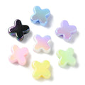 Ipotkitt 20 Pcs UV Plated Letter X Shaped Acrylic Beads Iridescent Cross Spacer Beads Random Color Beaded Ornaments for DIY Jewelry Making Necklace Bracelet Earrings - color: 20pcs-Cross Beads-15x15x8mm