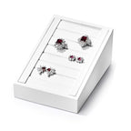 Oirlv Premium PU Leather Ring Tray Display Stand Slotted Jewelry Showcase Display Jewelry Organizer Ring Holder for Trade Show(White) - color: Leather white