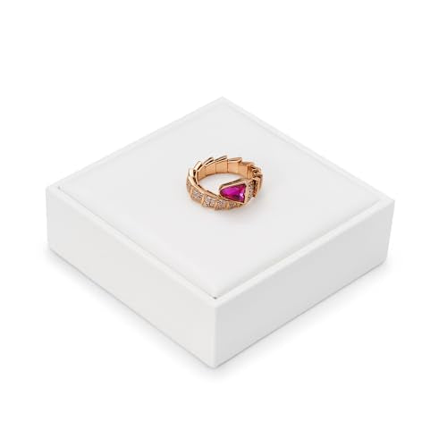 PU Leather Jewelry Stand Display Holder Jewellry Display Showcase for Rings, Earrings, Necklace (White) - size: 3.15" x 3.15" x 0.98"