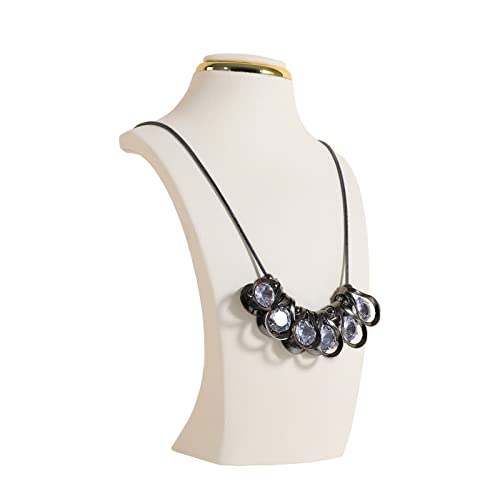 Beige necklace display stands for selling, Velvet necklace storage organizer, Necklace mannequin jewelry bust holder for boutique store【Beige-Small height 8.27 inch】 - color: Beige, size: Small