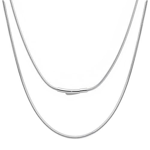 Solid 925 Sterling Silver Necklace For Men, wide 2-3-4mm Rope Link Chain Necklace For Women Mens With Lobster Clasp, Gifts For Him 18 20 22 24 Inch - size: 20 Inch, style: 2MM (Stainless Steel)
