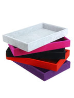 Velvet Jewelry Tray, Stackable Design, Drawer Insert, Multi-Compartment Storage, for Necklace Bracelet Ring Watch Organizing (Black) - color: Black