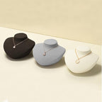 Microfiber Jewelry Bust Display Necklace Pendant Small Jewelry Necklace Display Stand for Showcase(Beige) - color: Beige