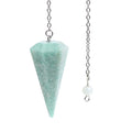 Justinstones Natural Blue Amazonite Gemstone Rock Crystal Hexagonal Pointed Reiki Chakra Pendant Pendulum - color: Blue Amazonite
