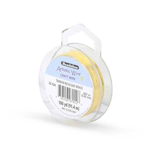 Artistic Wire, 32 Gauge Tarnish Resistant Brass Craft Wire, 100 yd - size: 32 Gauge / 100 yd, style: Retail spool