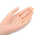 Adabele 50pcs Silver Triangle Beading Hoop Link Jewelry Findings 20mm Geometric Connector Open Back Bezel Frame for DIY Craft Jewelry Making CF72-3 - size: Triangle Shape (0.79 inch)
