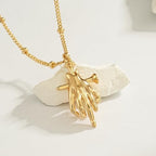 Fettero Dainty Gold Necklace for Women - 14K Gold Plated Hand Pendant Neckalces Gifts for Friends Hand Sign Language Trendy Charm Gesture Necklace Jewelry Gift - style: Nail