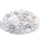 Bymitel 90 pcs Natural Genuine Real Round Loose Stone Beads Gemstone Spacers for Charm DIY Jewelry Making 15.5" per Strand 4mm (Cloudy Quartz Crystals, 4mm) - color: Cloudy Quartz Crystals, size: 4mm