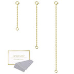 3 Pcs 925 Sterling Silver Necklace Extenders for Women Durable Strong Removable Necklace Bracelet Anklet Extension Jewelry Making Chains - color: 2 4 6 Inch, Gold