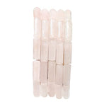 BEADIA Natural Rose Quartz Crystal Tube Beads 13x4mm 30pcs Cylinder Loose Semi Gemstone Beads for Jewelry Making Design - color: Rose Quartz Cylinder