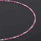 YOUBEIYEE 6.5 Feet Colorful Rose Pink Enamel Chain for Jewelry Making Oil Drip Link Chains Silver Plated Jewelry Chain Roll with Jewelry Findings - color: Rose Pink Silver