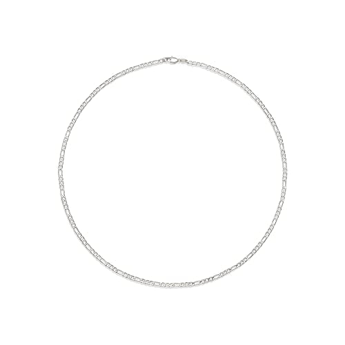 Amazon Essentials 14k Gold or Sterling Silver Plated Figaro Chain Necklace - color: Silver, size: 20", style: 4 mm