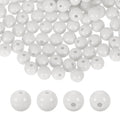 HARFINGTON 200pcs White Acrylic Round Beads 8mm Dia 1.9mm Hole Plastic Resin Smooth Balls Loose Bead for Jewelry Making Bracelets Necklace Earrings DIY - color: White, size: 8mm