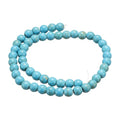 HARFINGTON 50pcs Natural Stone Beads 6mm Blue Turquoise Round Gemstone Stone Loose Beading Real Genuine Smooth Balls Bead for Jewelry Making Bracelets Necklace Earrings DIY - color: Blue Turquoise, size: 6mm