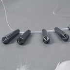 50mm Natural Hematite Hexagonal Wand Jewelry Making Crystal Pointed Chakra Reiki Healing Beads 2mm Hole Drilled(Pack of 5) - color: Hematite