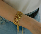 Waterproof Gold Chain Bracelet For Women Non Tarnish,14K Gold Plated Link Dainty Bracelets Stake Layered Bracelet Set Hypoallergen Gold Jewelry - color: Style-9