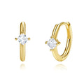 Me&Hz Gold Huggie Earrings Small Huggie Hoop Earrings for Women 14K Gold Plated Hypoallergenic Cubic Zirconia Huggies Mini Silver Hoop Earring for Women - color: Diamond,Gold