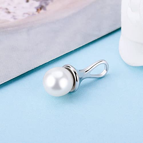Sterling Silver Waterdrop Simple Bail Pin Pendant Fitting for Pearl Jewelry, Design Pendant Mount for Women DIY Jewelry Making