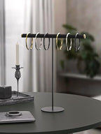 T-Bar Necklace Bracelet Organizer Stand, Velvet Jewelry Hanger Display Stand, Necklace And Bracelet Holder Rack for Men Women (Black) - color: Black