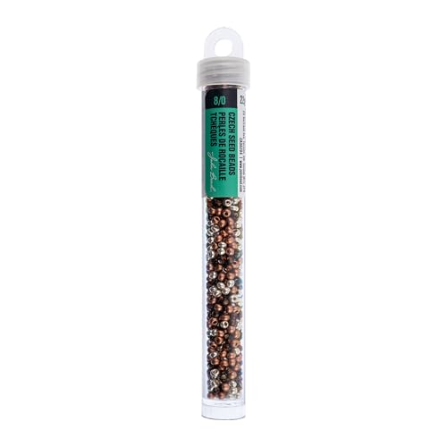 John Bead 8/0 Czech Glass Seed Beads 22 Grams Honey Apricot Mix for DIY Arts Crafts Jewelry Bracelets Necklaces Earrings Phone Charm Making - color: Honey Apricot Mix