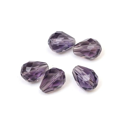 24pcs Adabele Austrian 8mm Faceted Teardrop Loose Crystal Beads Dark Violet Compatible with 5500 Swarovski Crystals Preciosa SST-822 - color: Dark Violet, size: 8mm x 6mm - 24pcs
