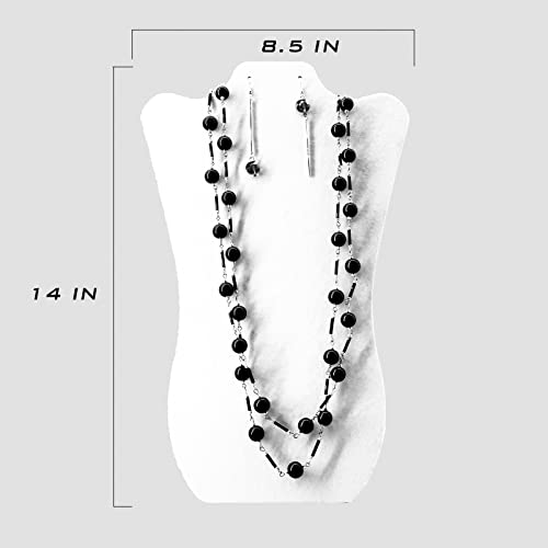 14 Inch Tall White Velvet Necklace & Earing Display Stands for Selling, Foldable Jewelry Display Stands for Shows(set of 8)