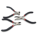 3Pcs Mini Pliers Set-5 Inch Bent Nose Pliers, 4.5 Inch End Cutting Nipper, 5 Inch Diagonal Pliers DIY Jewelry Tool Sets (Black)