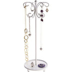 Angelynn's Sturdy Long Necklace Holder Organizer Tall Tabletop Pendant Display Stand, Freestanding Jewelry Tree, Ava White 6" Wide x 16 1/2" Tall - color: White, size: Ava