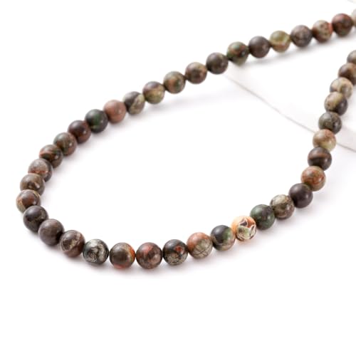 6mm 60pcs DIY Natural Flower Agate Stone Beads Round Healing Crystal Gemstone Loose Beads for Jewelry Making Handmade Bracelet Necklace - color: Flower Agate, size: 6mm