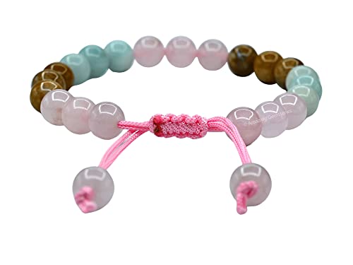 Amazing Gemstone Trauma Manifestation PTSD Bracelet - Rose Quartz Amazonite Yellow Jasper Bracelet Set for Men Women Healing Calming Anxiety Stress Relief Item Gifts(Adjustable) - color: Emotional Trauma
