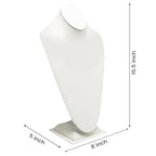 Novel Box White Leatherette Bust Stand Jewelry Necklace Display 8x5x15.5 Inches - Freestanding Travel Necklace Holder Stand - Necklace Mannequin Organizer Stands - Necklace Displays X-Large - color: White Leatherette, size: X-Large