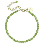 Faceted Bracelet for Women, Certified 925 Sterling Silver with 18K Gold Vermeil Healing Crystal Bracelets for Women - Crystals and Healing Stone Bracelet Women Jewelry for Gift - color: peridot