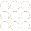 Beebeecraft 1 Box 40Pcs 18K Gold Plated Earring Hooks 24mm Half Round Gold Ear Wires for Jewelry Making Earring Findings DIY Crafts
