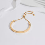WOWORAMA Adjustable Slider Bracelets for Women Bar Friendship Bangle Bracelet for Women Gold/White Gold/Rose Gold Bolo Bracelet - color: Polished Bar-Gold